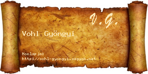 Vohl Gyöngyi névjegykártya